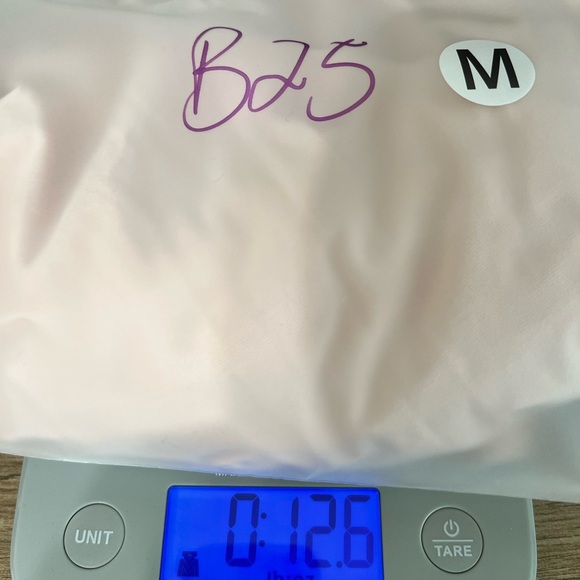 BCBG Paris Women's Knit Eyelet Puff Sleeve Tiered Dress Light Pink Size Medium - Picture 11 of 11